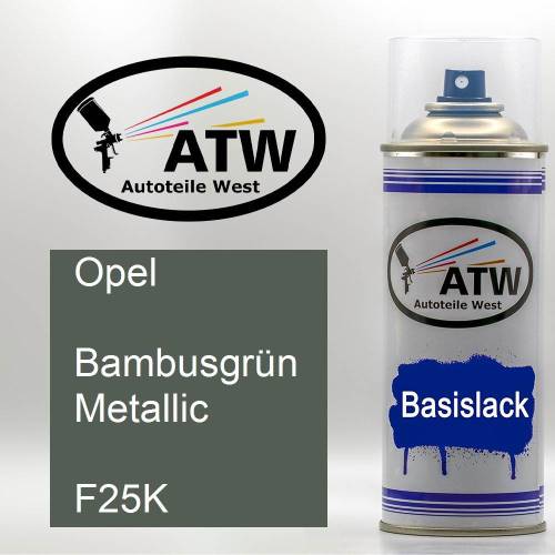 Opel, Bambusgrün Metallic, F25K: 400ml Sprühdose, von ATW Autoteile West.